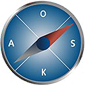 Kompass mit Buchstaben "oska"