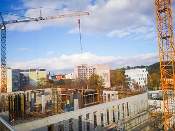 Foto: Baustellenansicht 26.10.2021. Blick auf die 2. Etage.