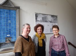 Gruppenfoto: von links nach rechts. Frau Prof. Hoffmann, ITL, Frau Prof. Shehi aus Albanien, Frau Prof. Heßberg, Institutsleiterin des ITL