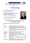 PDF: Einladung Antrittsvorlesung. Frau Prof. Kirschten.
