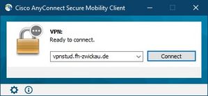 Screenshot: Anleitung Cisco AnyConnect. Verbindung.