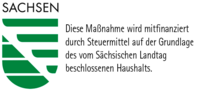 Logo: Sachsen Wappen. Förderung durch Steuermittel.