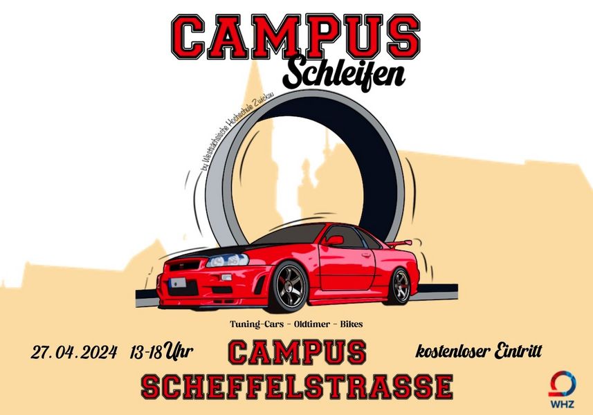 Grafik eines getunten Fahrzeugs vor einem Loop