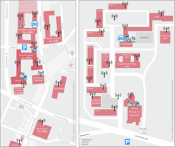Lagepläne der eSKO Aufwerter im Campus Innenstadt und Scheffelstrasse