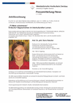 Frau Prof. Dr. phil. Doris Fetscher hält ihre Antrittsvorlesung zum Thema „75 Meter schwimmen“