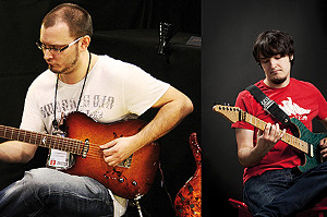 Foto: Martin Miller (links) und Tom Quayle (rechts). Guitar Heros from Great Britain and Germany 