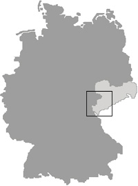 Foto: Deutschlandkarte. Kartenausschnitt Freistaat Sachsen