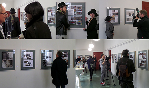 Fotocollage: Besucher in der Ausstellung Schneeberg entdecken.