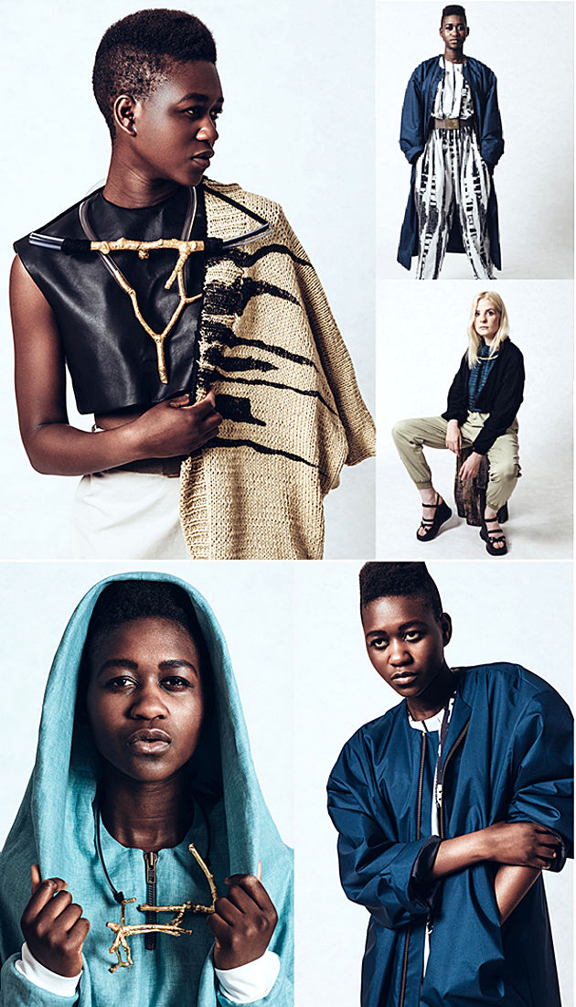 Fotocollage zum Thema: African Majesty. Ein Model präsentiert das Modedesign. BA-Abschlussarbeit Modedesign 2014 - Modul AKS 273 Modul AKS 274
