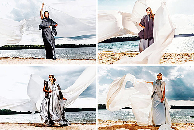 Fotocollage: Jessica Petrás zum Thema: beautiful beast. Ein Model präsentiert das Modedesign.