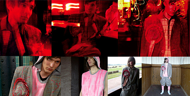 Fotocollage zum Thema: Neo(n)chic. Models präsentieren das Modedesign. 