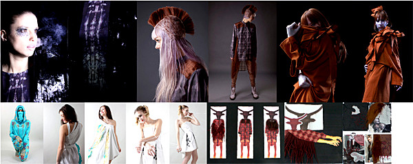 Fotocollage zum Thema: Projekt Rebellion. Models präsentieren das Modedesign. Projekt Modedesign 2013, 3. Semester - Modul AKS 244 – Konzeptionelle Modellentwicklung