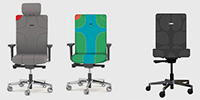 Foto zur Studienarbeit: Bezüge für Bürostühle. Drei Bürostühle als Beispiele.