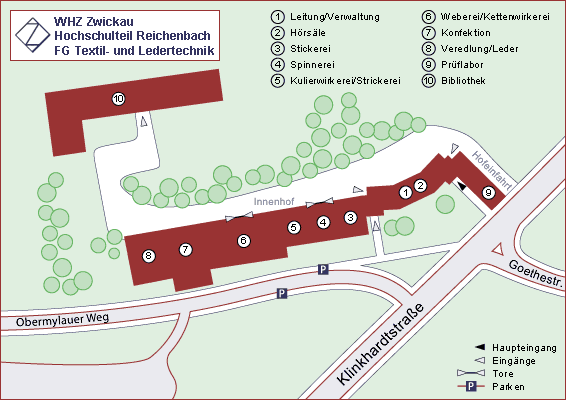 Foto: Plan mit Beschreibung über den Campus Reichenbach.