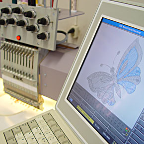 Foto: Auf einem Computerbildschirm ist die Grafik eines Schmetterlings zu sehen.