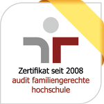 Logo: Zertifikat seit 2008 audit familiengerechte hochschule.
