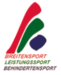 Logo: Breitensport, Leistungssport, Behindertensport.