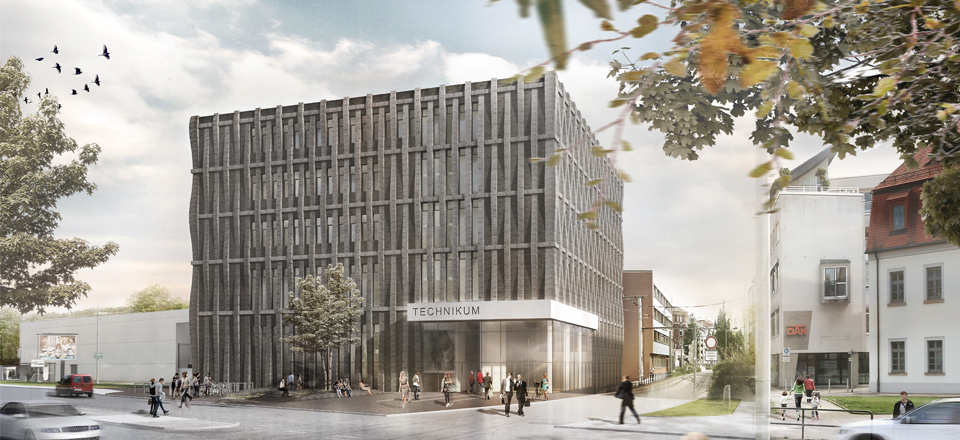 Bild: Digitale Entwurfsfassung des Technikum Neubau.
